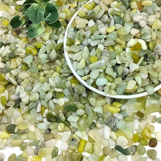2LB Succulent Jade Pebbles for Indoor Plants, 3/8 Inch Natural Decorative Polished Stones, River Rocks for Landscaping,Vase, Flowerpot Decoration, Indoor Decoration and Garden Decoration
