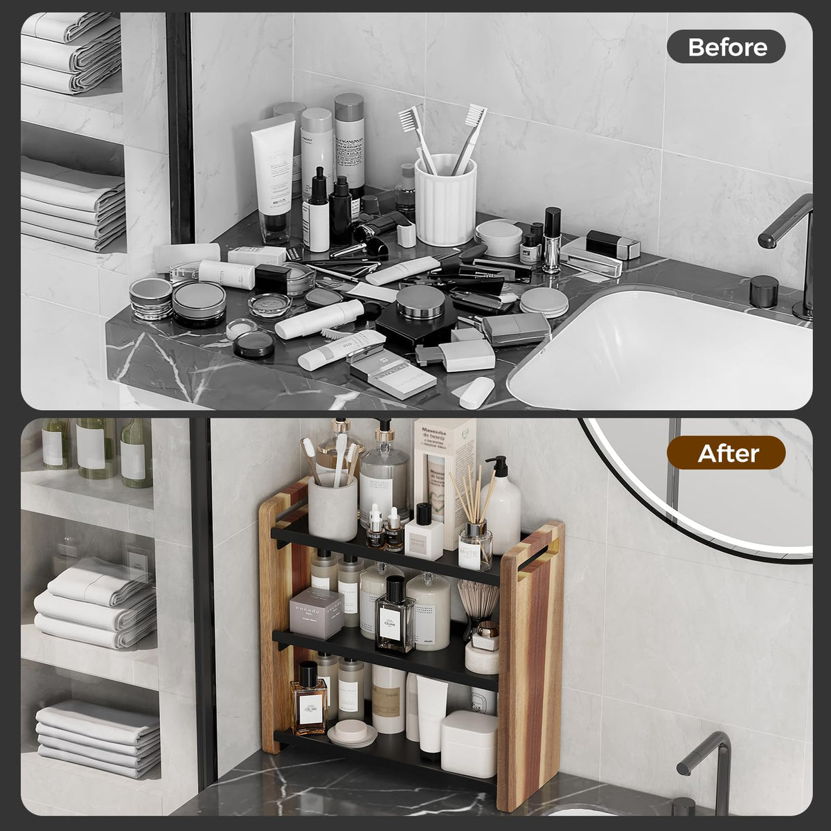 UJQSUN Bathroom Counter Organizer, Bathroom Organizer, Cologne Stand
