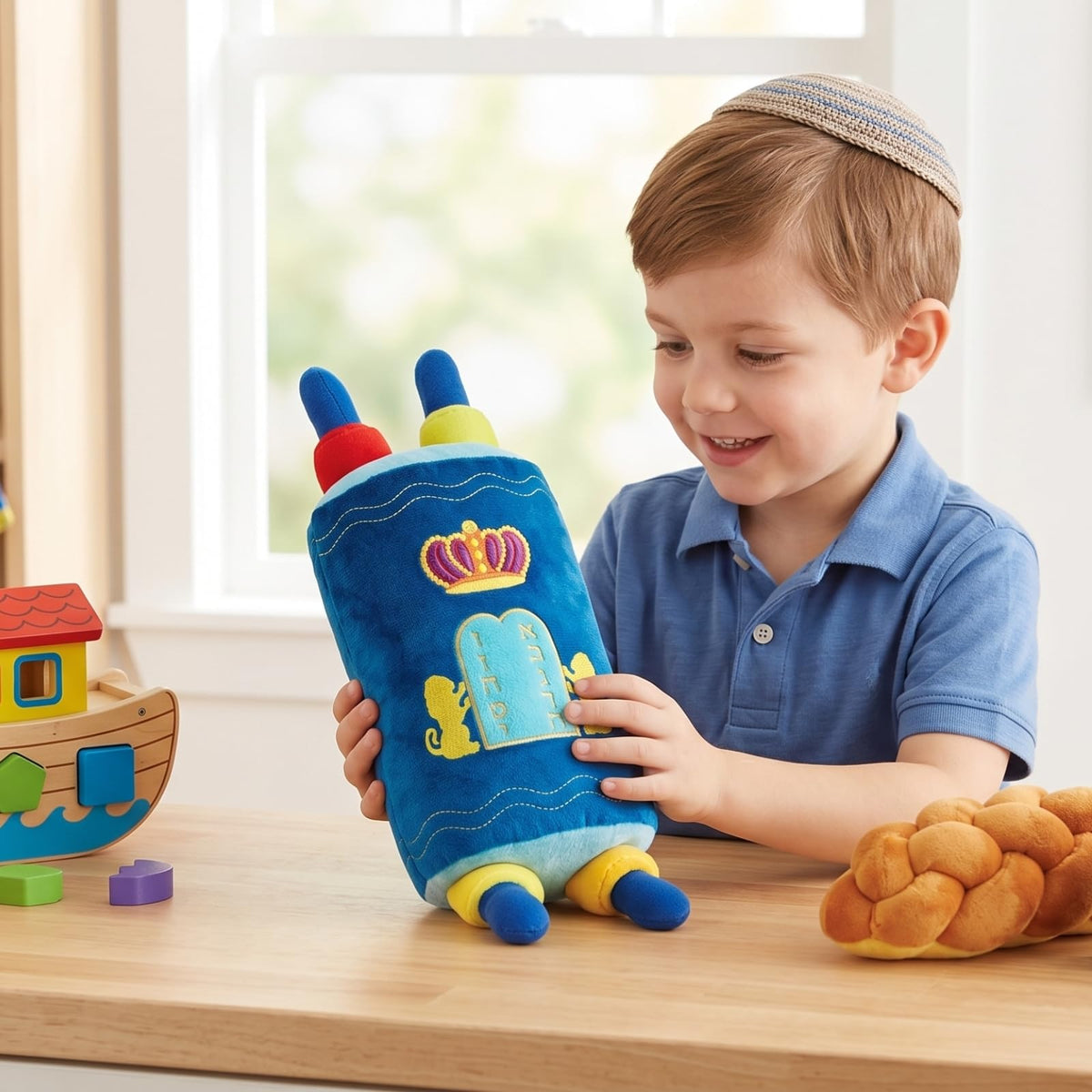 Rite Lite My Soft Torah Plush Toy Shabbat Gifts Educational Judaica Shabbos Hebrew Simchat Jewish Gifts Fun & Educational Party Favors | Ideal for Play, Learning, & Celebrating Jewish Traditions 16"H