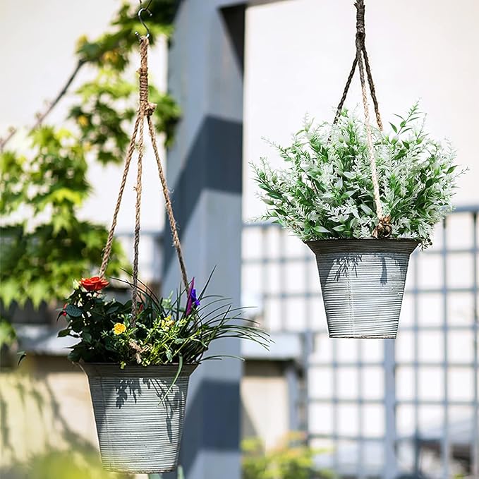 8 Pack Artificial Plants Flowers Grass Shrubs No Fade Faux Plastic Flowers Outdoor for Vases Farmhouse Garden Porch Patio Office Indoor Wedding Decoration Greenery Fake Plants (5#White)