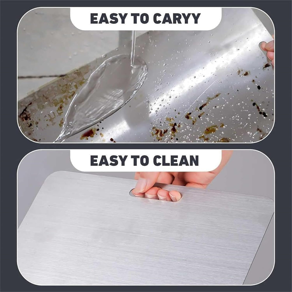 Titanium Cutting Board - 2026 New Upgrade 100% Pure Titanium Cutting Boards for Kitchen Double Sided Non Toxic Titanware Cutting Board,Hygiene Durable Dishwasher Safe Chopping Board (12"L x 9"W)
