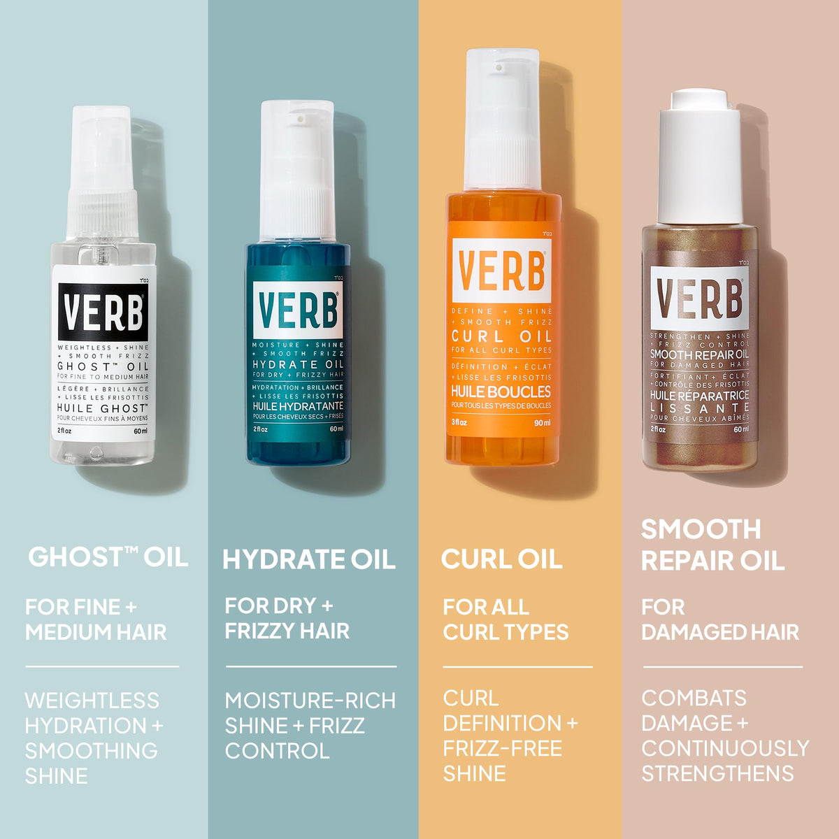 VERB Ghost Weightless Fine Hair Oil, 2 oz | For Styling + Heat Protection