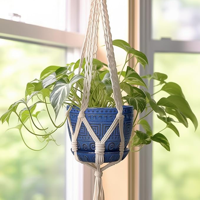 G EPGardening Plant Pots Indoor 5 Inch - Ceramic Pot for Plants with Drainage Hole and Saucer Round Planter Outdoor Modern Flower Pot Home Office Decor Blue