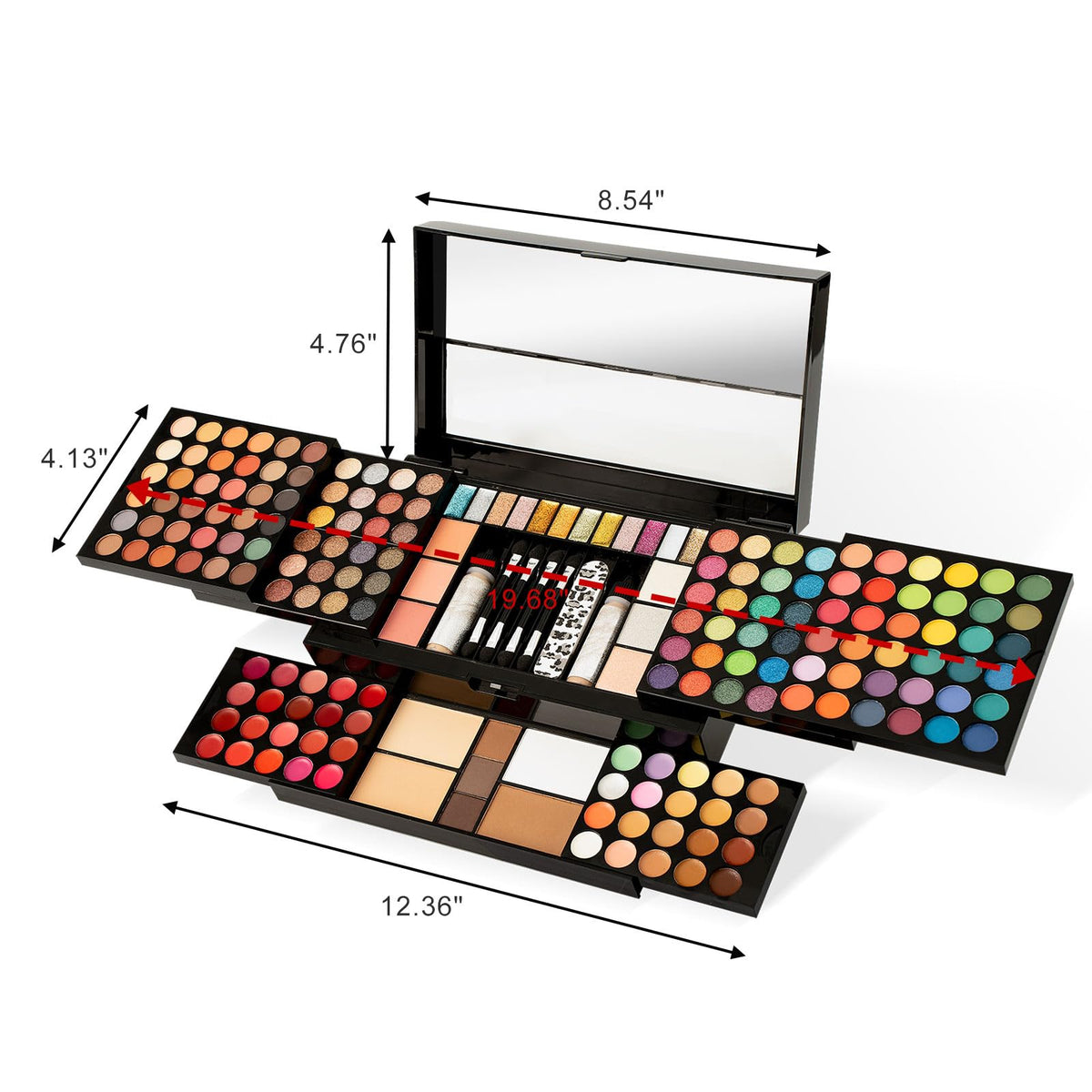 187 Colors Professional Makeup Palette - All-in-One Kit With Eye Shadows, Lipsticks, Mascara, Foundations, Blushes, Brow Pencils, Nail File - Makeup Gift Set for Women and Girls