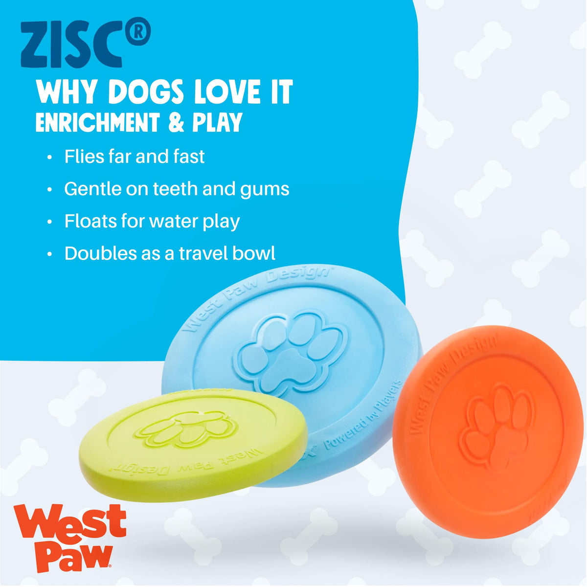 WEST PAW Zisc High-Flying Disc Dog Toy - Small - Granny Smith Green