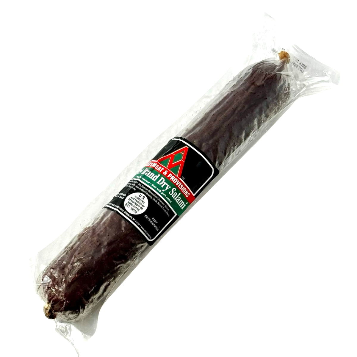 Alex’s Meat - Kiev Brand Dry Salami Chunk - Traditional Eastern European Air-Dried Sausage, Bold Flavor, Coarse-Cut, Ready to Slice, Perfect