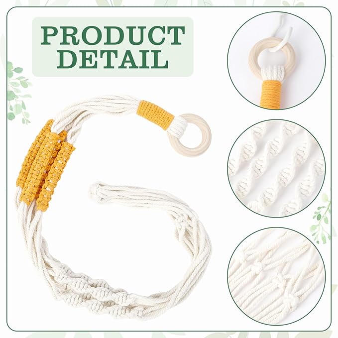 Augshy 27inch Macrame Plant Hanger, 2 Packs Plant Hangers with Hooks, Hanging Planter for Indoor Plants Decorative Macrame Pot Hanger for Home Decor