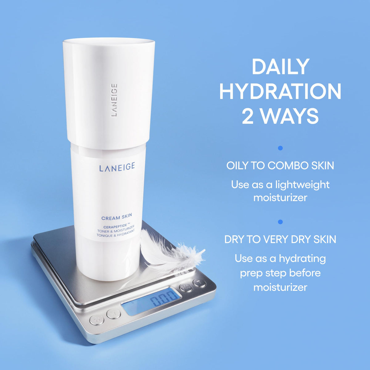 LANEIGE Cream Skin Face Hydrating Milky Toner: Lightweight Refillable Korean Toner & Moisturizer with Ceramides & Peptides for Soothing Hydration & Barrier Support | Korean Skin Care, 170 ml