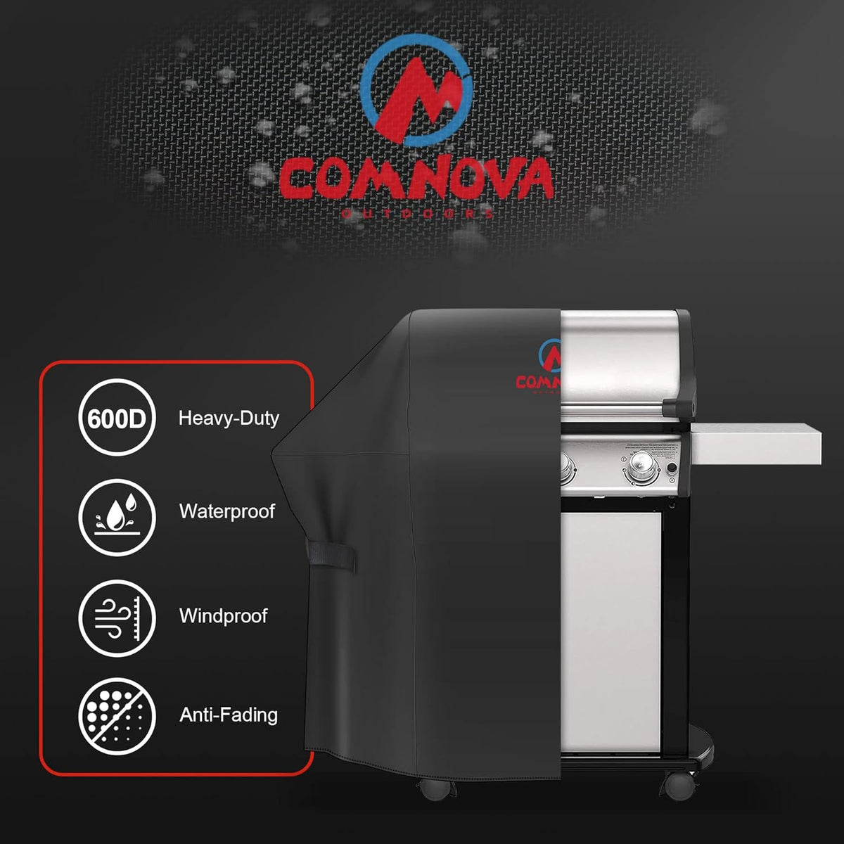 Comnova Grill Cover 51 Inch - 7139 BBQ Grill Cover for Weber Spirit II 300 and Spirit 300 Series Gas Grill Heavy Duty & Waterproof, Outdoor Barbecue Cover for Weber Spirit I & II E310, E330 and E315