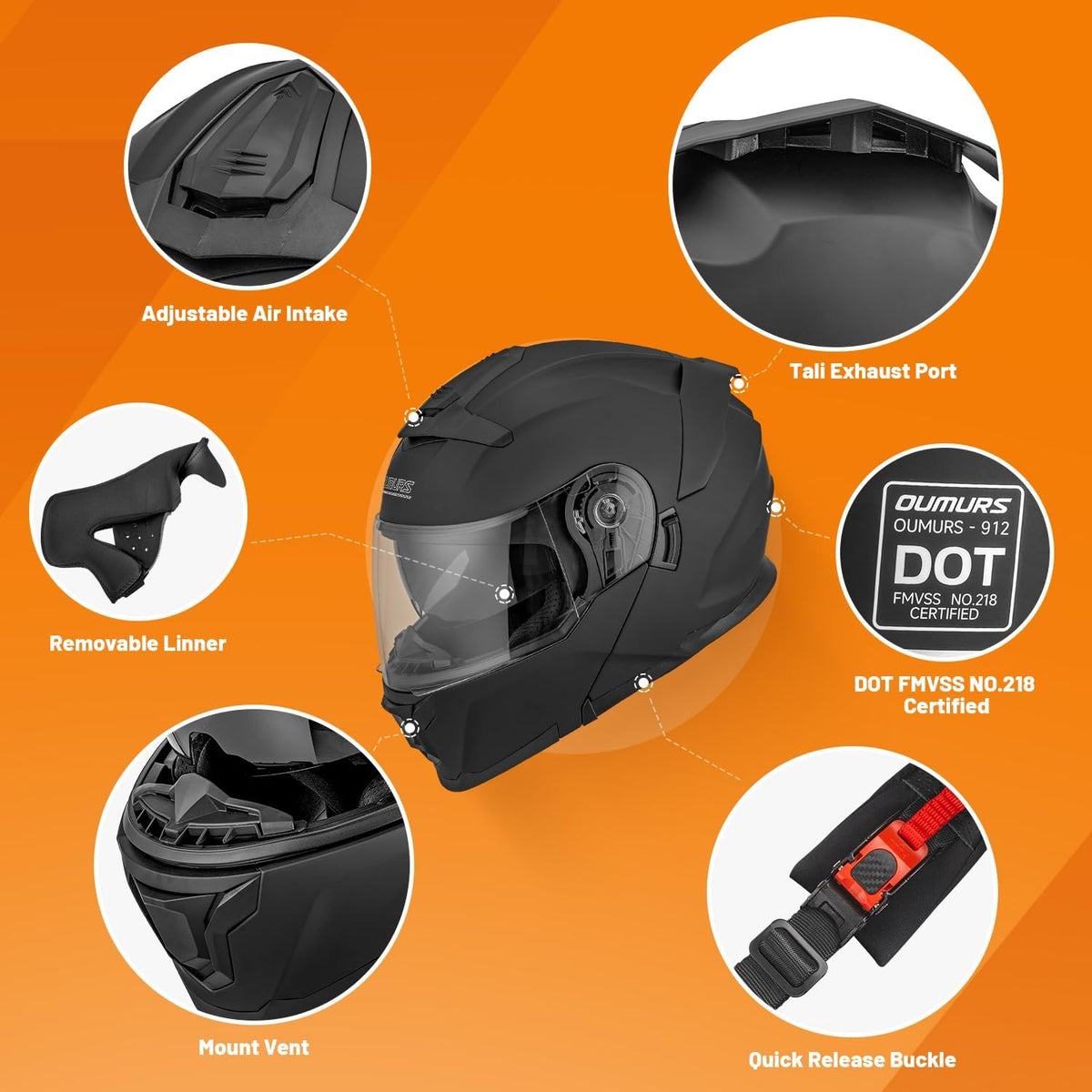 Modular Motorcycle Helmets Full Face Flip up Street Bike Motorcycle Helmet for Unisex Adult Model 912