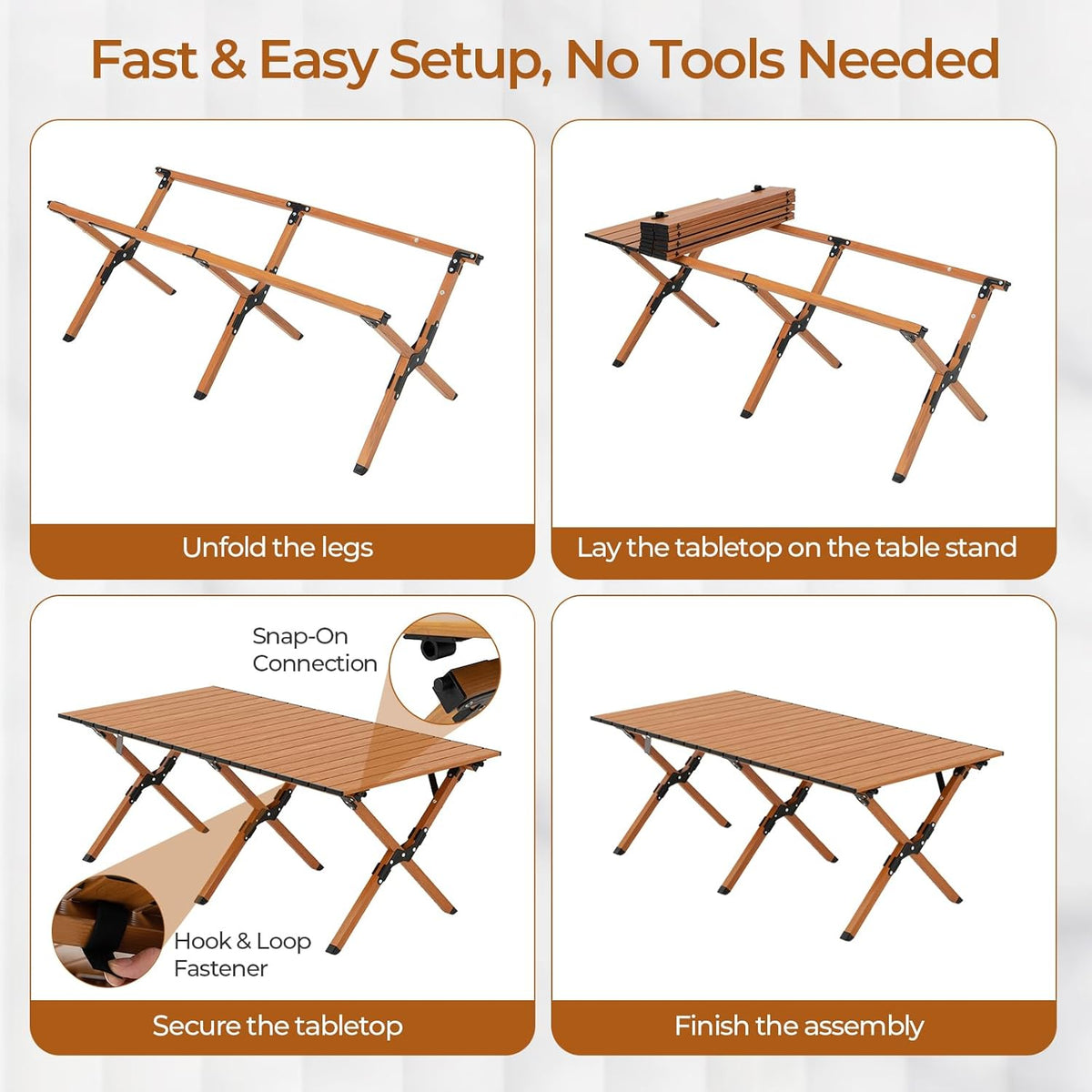 GYMAX Folding Camping Table, Aluminum Roll-Up Picnic Table with Carrying Bag, Portable Low Beach Table for Outdoor Travel, Hiking, Party, BBQ, Backyard