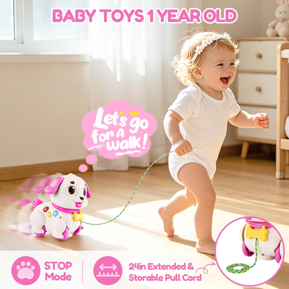 LUDILO Musical Puppy Toys for 1 Year Old Girl Gifts Baby Toys 6-12-18 Month