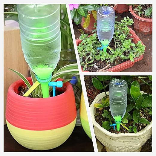 New Upgrade Plant Self Watering Spikes Devices, Plant Drip Irrigation System with Slow Release Control Valve Switch - Adjustable Watering Devices for Outdoor Indoor Garden Plants (16, Orange+Green)