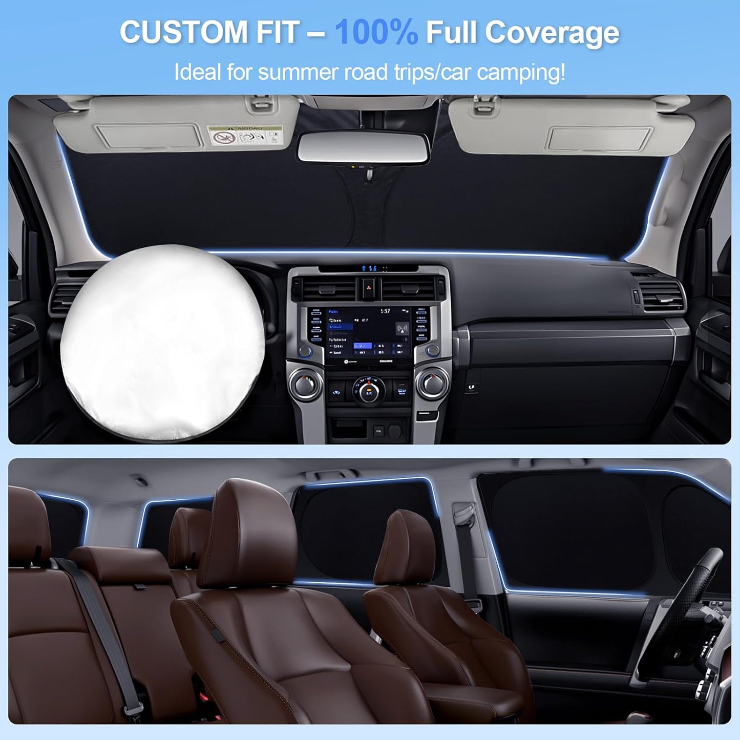 6pcs Car Window Shades for Nissan Kicks 2018-2024 Accessories,Windshield Side Rear Full Sunshade,Sun Visor UV Blocking, Privacy Protection and Blackout for Camping Outdoor