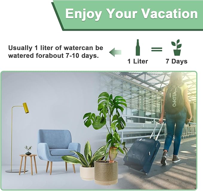 Terracotta Plant Watering Stakes, Self-Watering System for Indoor and Outdoor Plants, 20-Pack