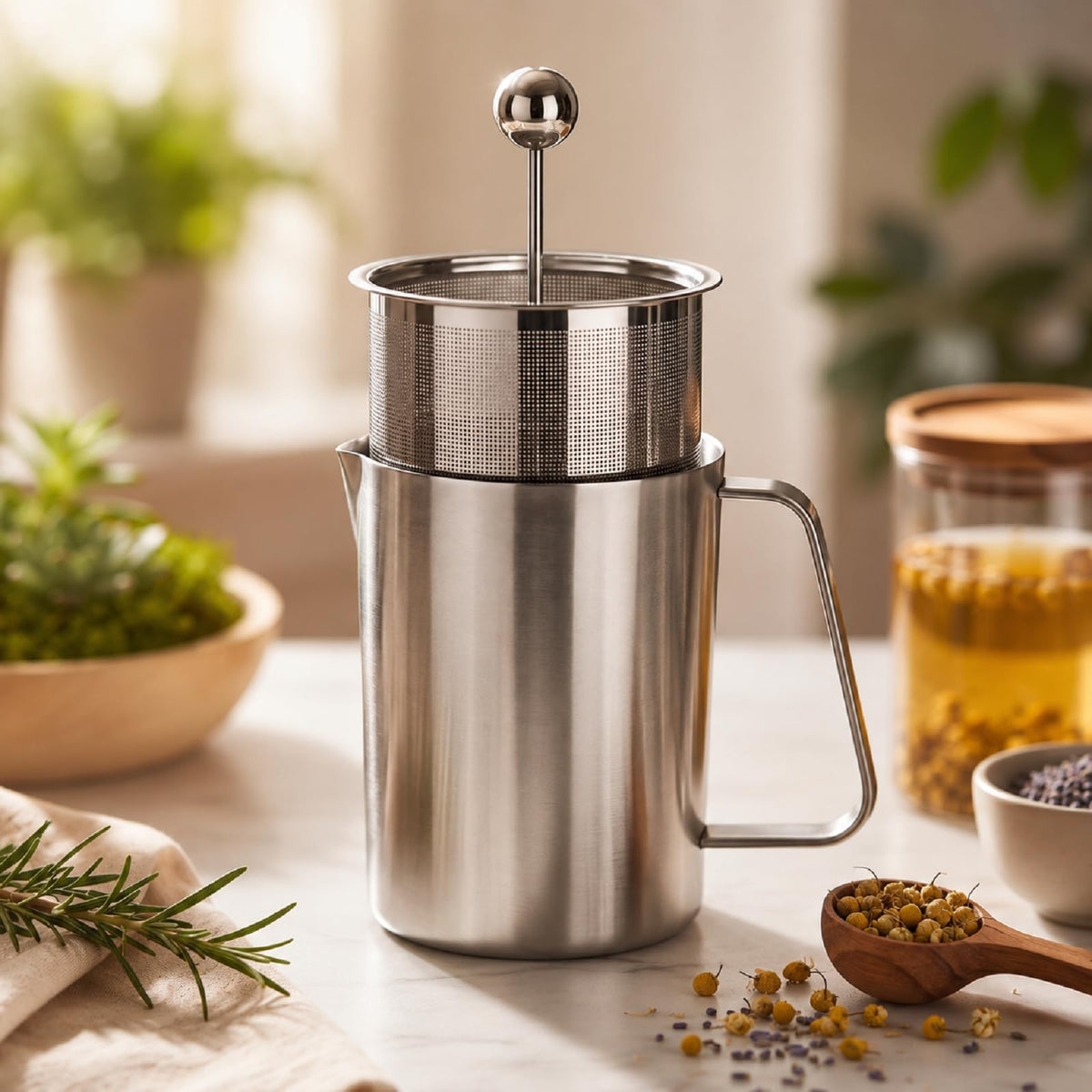 OBreezify Mini Herb Press Strainer, Stainless Steel Tincture Oil Filter