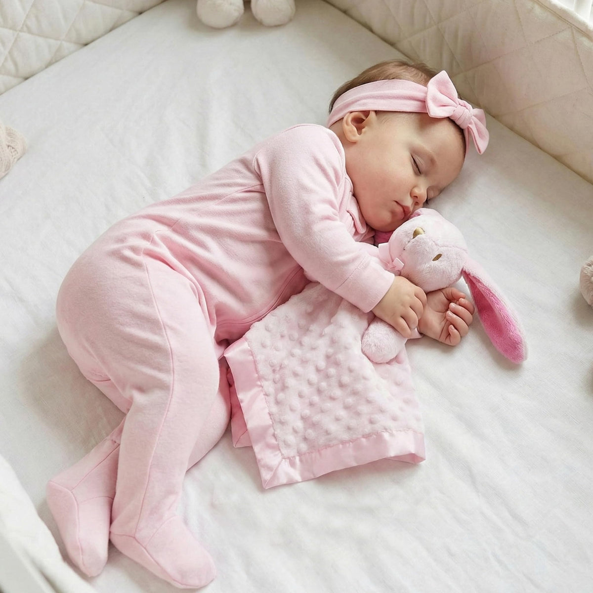 Pro Goleem Loveys for Babies Bunny Security Blanket Baby Girl Gifts Newborn Soft Pink Lovie for Infant and Toddler Snuggle Toy Stuffed Animal, Pink 16 Inch