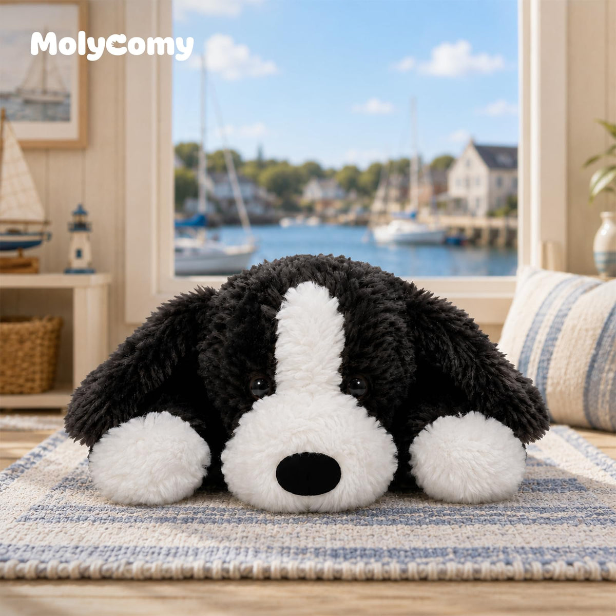 MOLYCOMY Border Collie Stuffed Animal, Dog Plush Pillow for Kids, 20 Inch