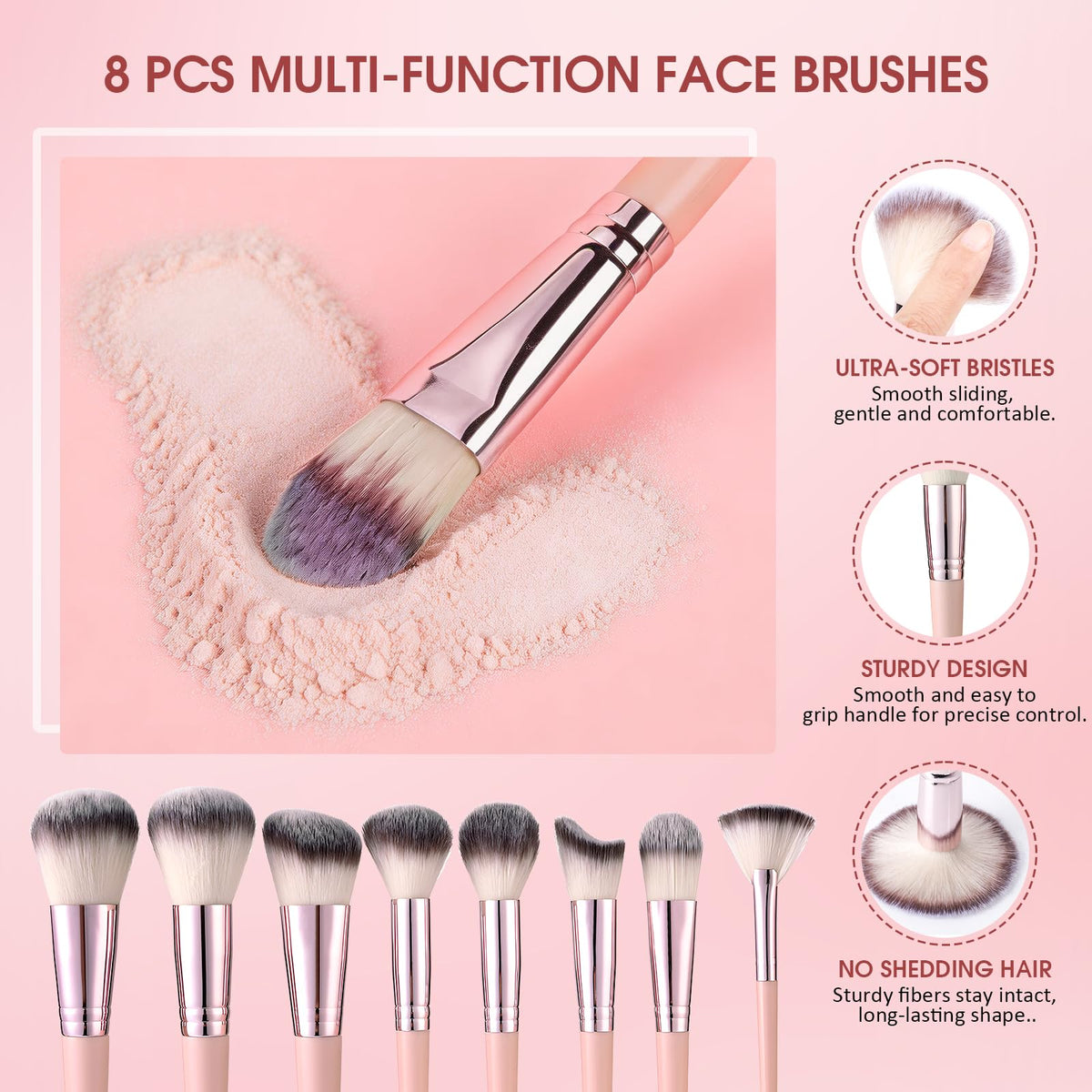112Pcs Pink Makeup Brushes Set Professional Makeup Brushes & Tools Kit