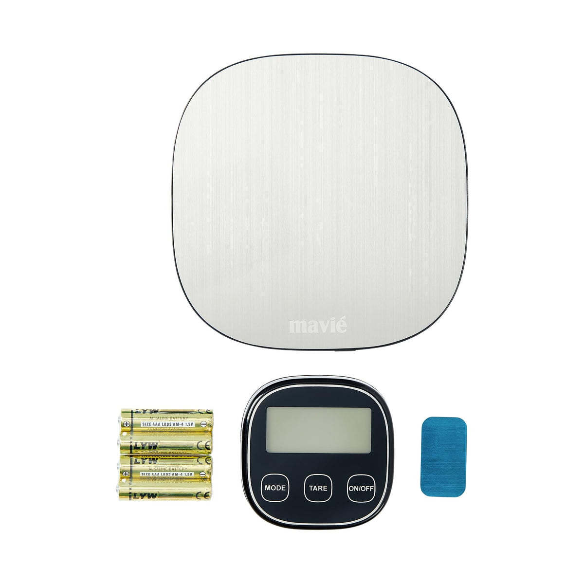 MAVIÉ Wireless Stainless Steel Kitchen Scale with Magnetic Detachable Display, 8 Unit Modes, Precision Tare, 5kg Capacity, Ultra-Slim Digital Food & Baking Scale