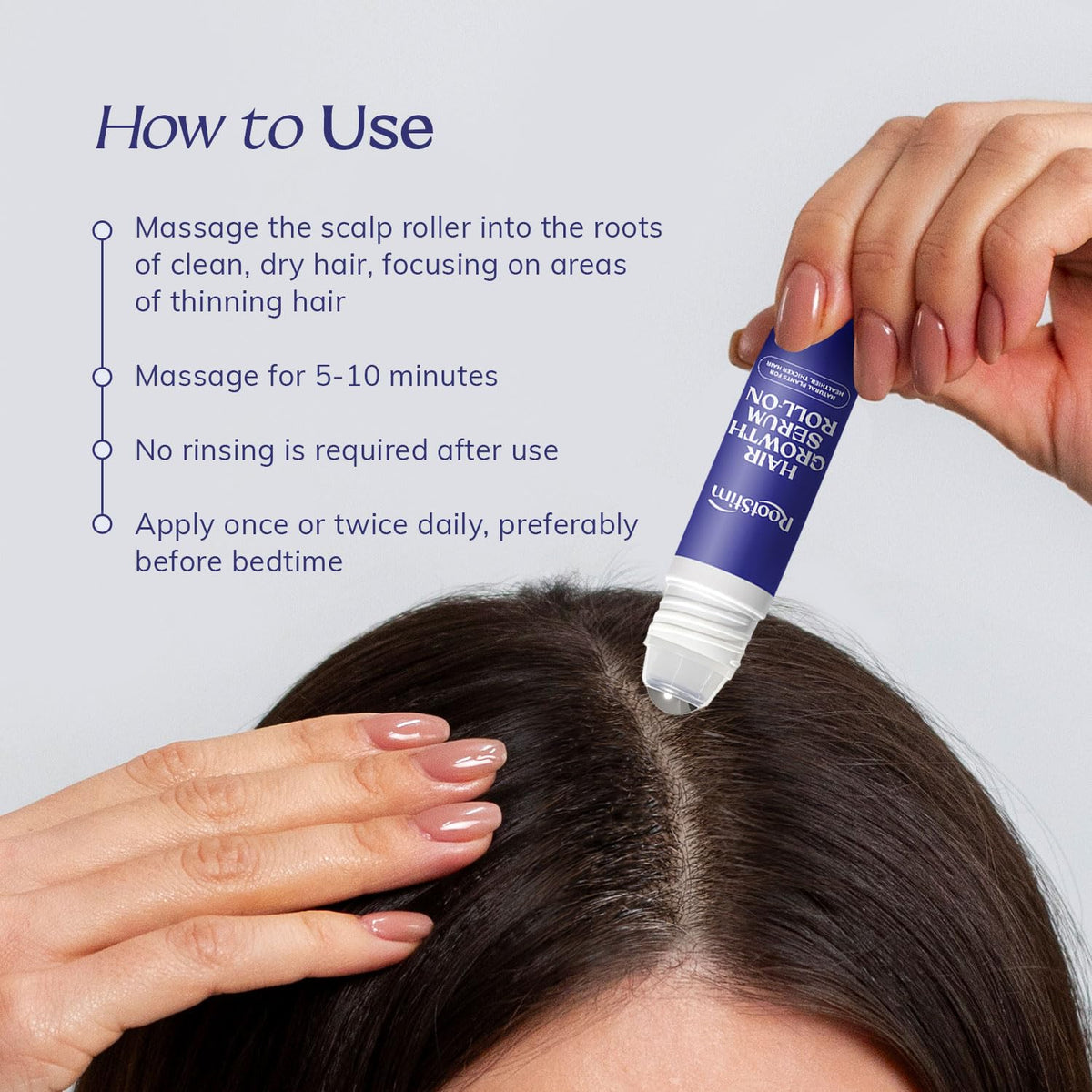 RootStim Hair Growth Serum Roll On with Rosemary, Caffeine & Biotin, Helps Support Fuller-Looking Hair, Clean Non-Greasy Scalp Serum for Thinning Hair 1.08 Fl Oz