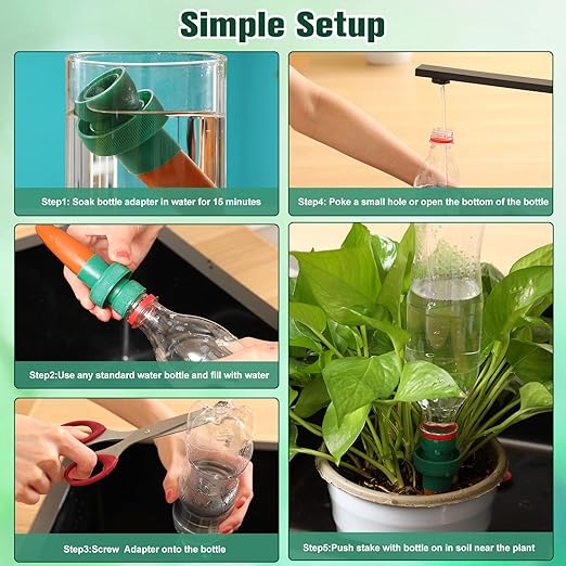 Patelai Terracotta Plant Watering Spikes Self to Use with Cola Bottles Houseplant Watering Stakes Automatic Irrigation System(15 Pack,Terracotta)