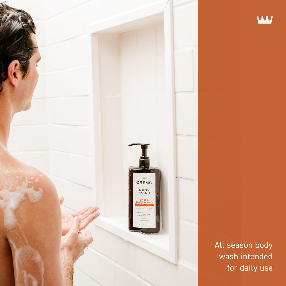 Cremo Body Wash for Men, Spice & Black Vanilla, 32 Fl Oz