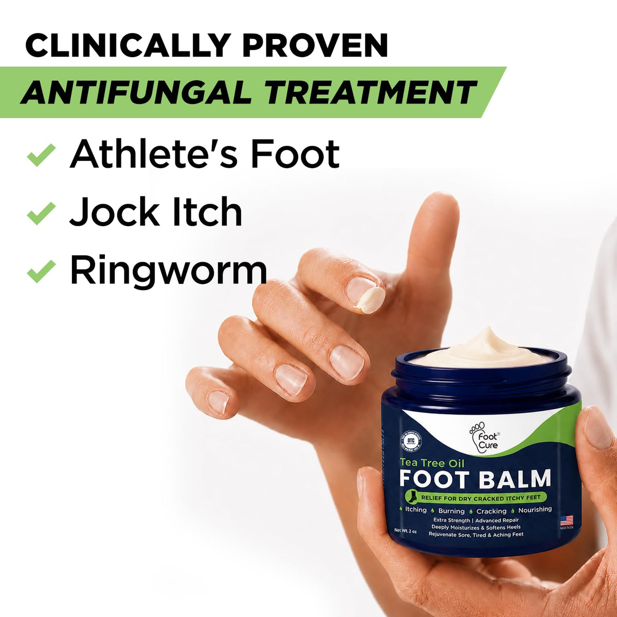 Antifungal Cream for Athletes Foot, Jock Itch, Ringworm, Dry Cracked Heel