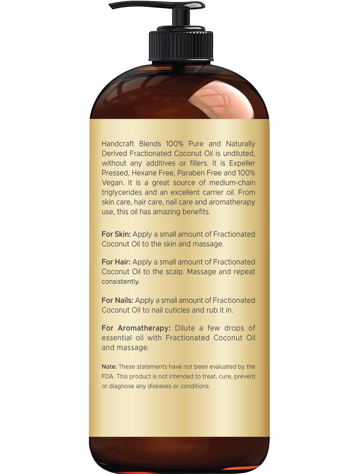 Handcraft Blends Fractionated Coconut Oil - 16 Fl Oz