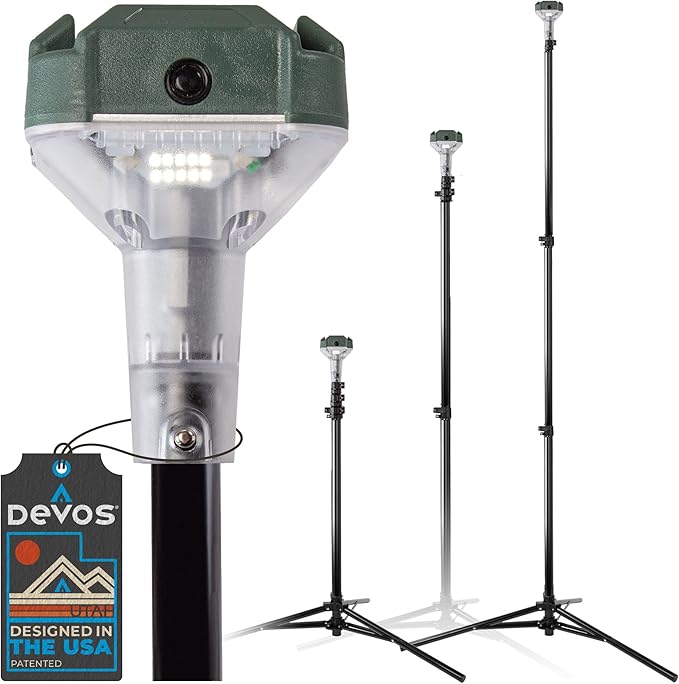 Devos Outdoor LightRanger 800 Lumen Lantern - Rechargeable Telescoping LED Lantern, 30-Hour Runtime, Illuminates 40-Foot Area, Adjustable Height