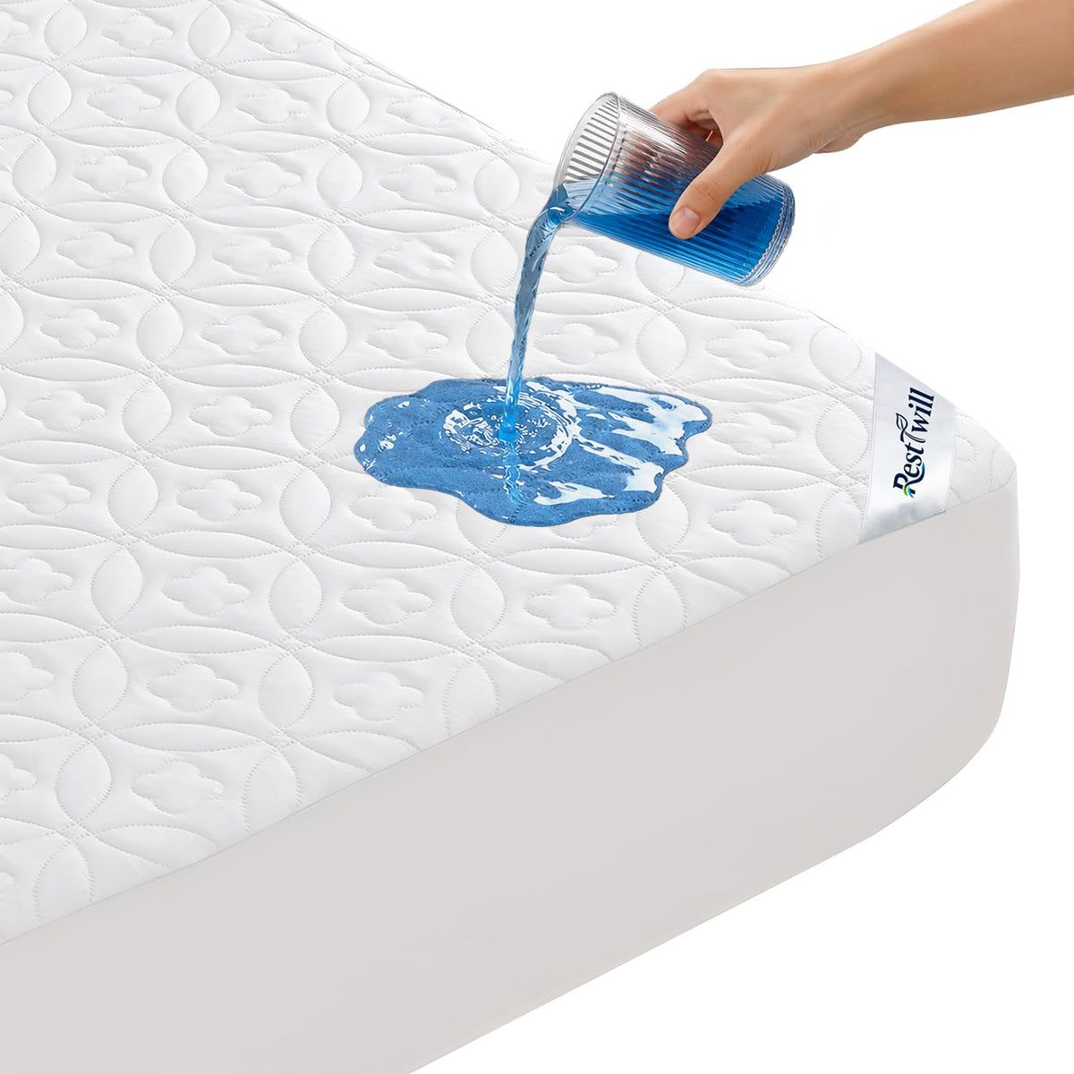 RestTwill Waterproof Mattress Protector King, Noiseless Mattress Pad
