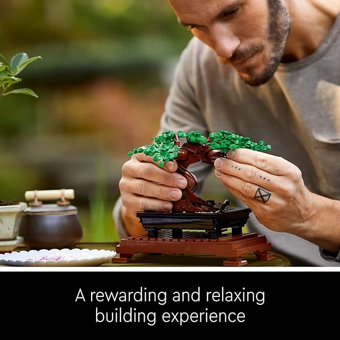 LEGO Icons Bonsai Tree Building Set - Artificial Bonsai Tree Plants for Home Decor, Adults Ages 18+ - Faux, Fake Plants for Table, Desk, Office - Birthday Gift for Men & Women - 10281