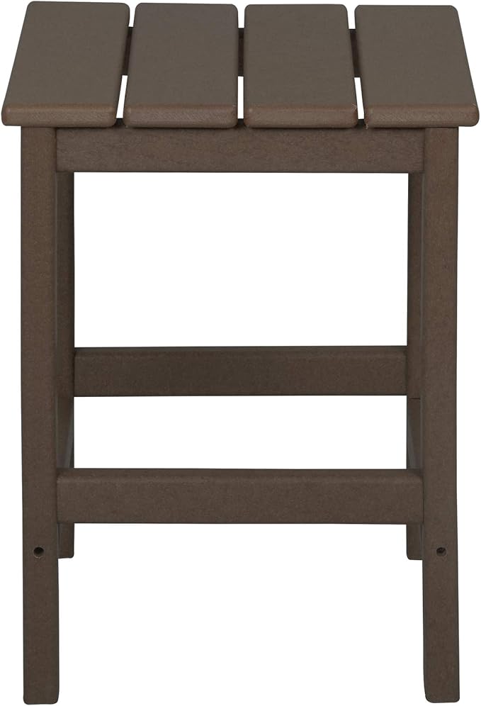 WO Home Furniture Adirondack Chair Table Set of 2 PCS Outdoor Folding Chair w Side Table Weather/UV Resistant for Lawn, Garden, Bon Fire, Balcony (Dark Brown)