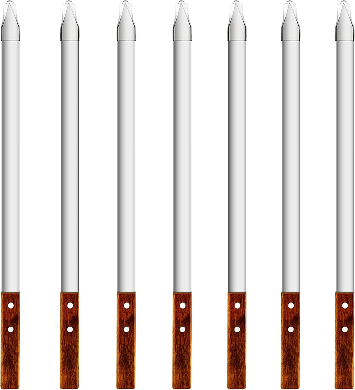 23.6 Inch Long Kabob Skewers,0.91Inch Wide Skewers for Kabobs,Metal Stainless Steel Skewers for Grilling,Extra Large Flat Kebab BBQ Skewers,Barbecue Kabob Sticks with Wood Handle,Set of 7 Kebob