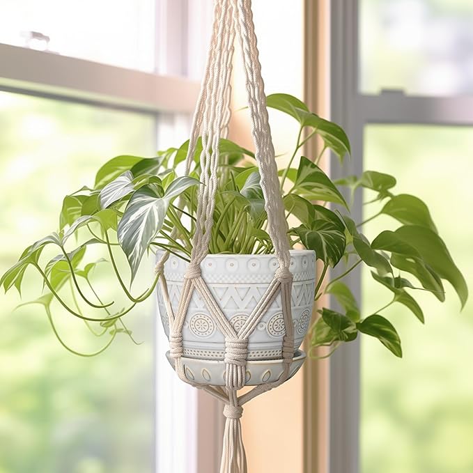 G EPGardening Ceramic Planters for Indoor Plants - 5 Inch Plant Pot for Outdoor Plants Succulent Planter with Drainage Hole and Saucer Flower Pot for Room Decor White