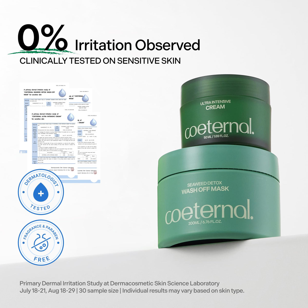 coeternal Reset + Restore Set, Seaweed Detox Wash Off Mask and Ultra Intensive Cream, Korean Skincare