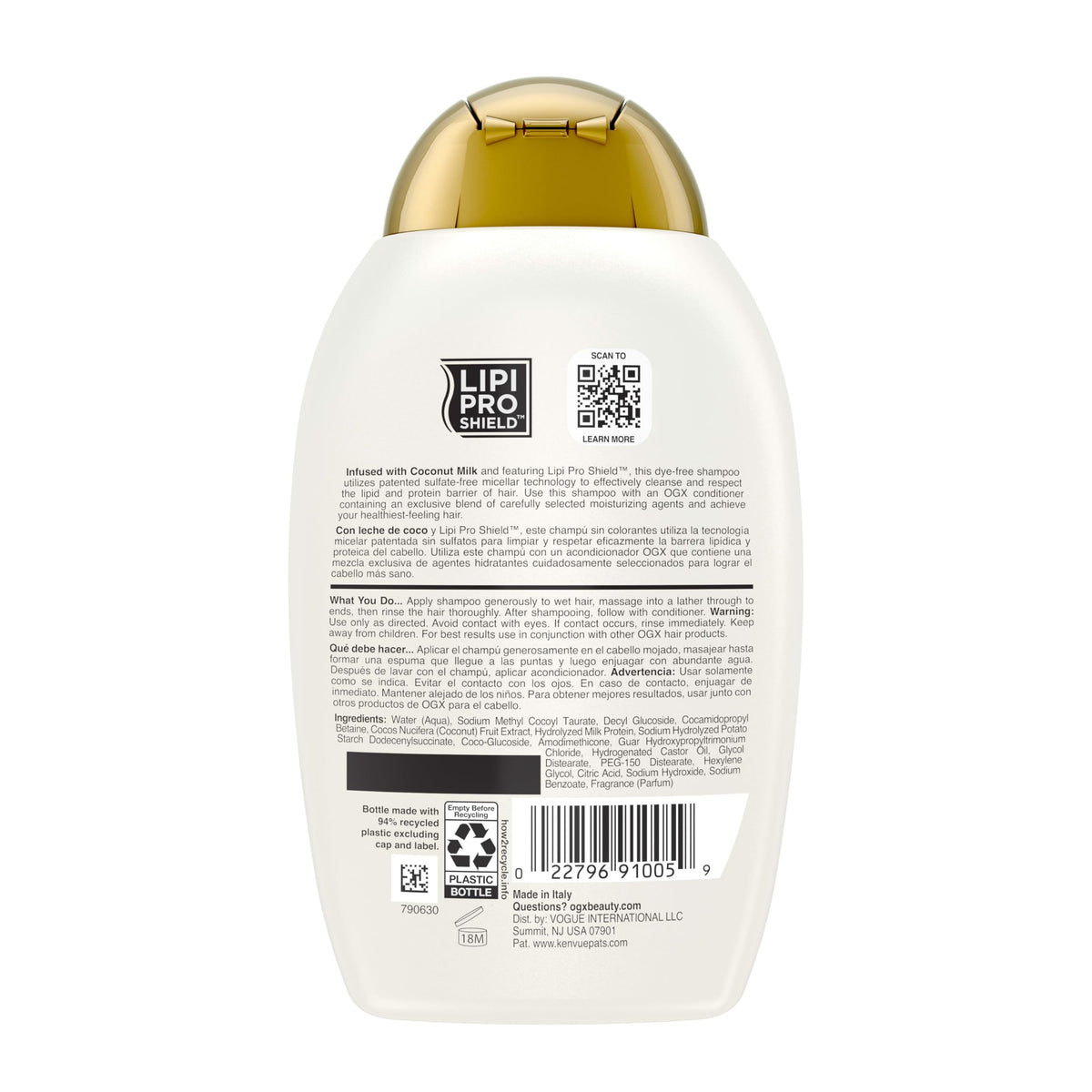 OGX Nourishing + Coconut Milk Moisturizing Shampoo, 13 fl oz
