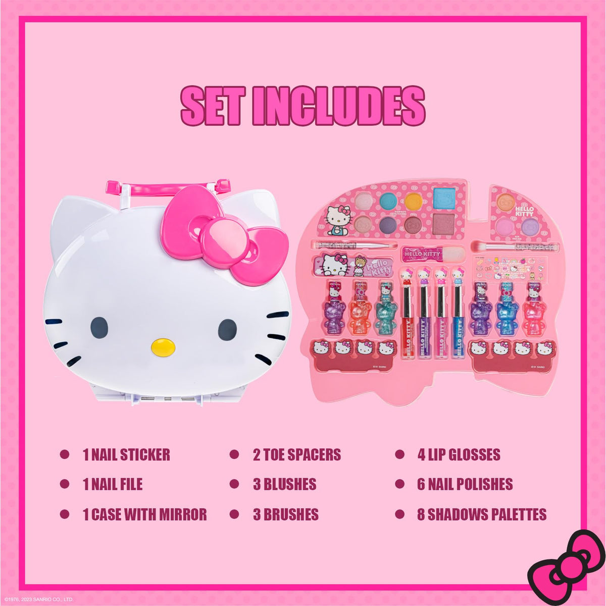 Hello Kitty Face Makeup Vanity Set with Light-Up Mirror