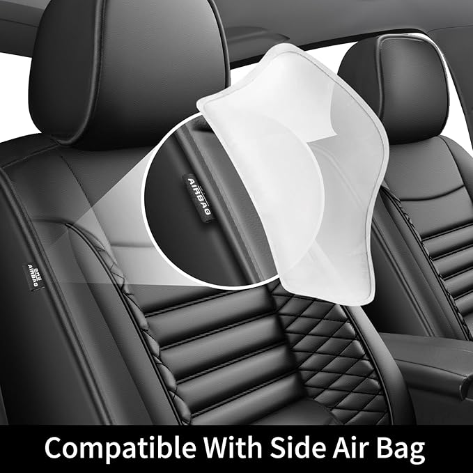 Fit Venue Car Seat Covers for Hyundai Venue 2020-2025 2026 - Upgraded Premium Waterproof & Breathable Leather, Airbag Compatible, All-Weather Seat Cushion Protector (Full Set, Black)