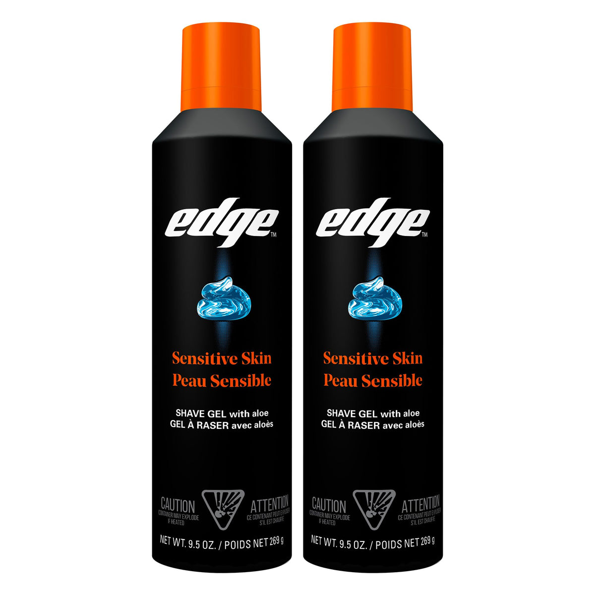 Edge Shaving Gel for Men, Sensitive Skin, 9.5 oz (2 Pack)
