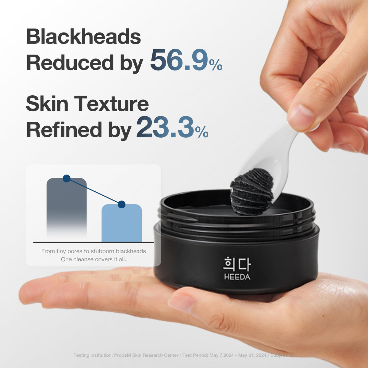 HEEDA Korean Charcoal Cleansing Balm, Waterproof Makeup Remover