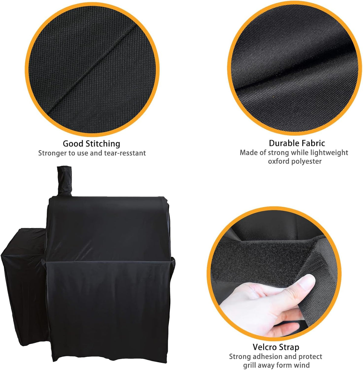 Grill Cover for Char-Griller E2827 Pro Deluxe Charcoal Grill, 45 inch Outdoor Grill Cover for Char-Griller 1224 2121 Grill Models, Heavy Duty Waterproof UV Resistant Cover, Outdoor BBQ Accessories
