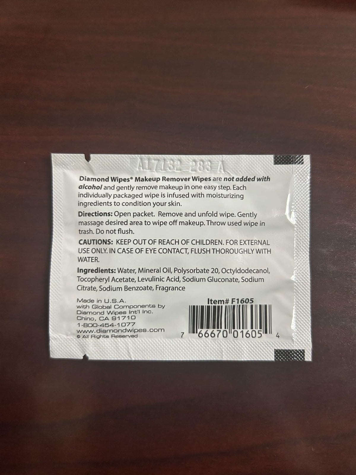 Diamond Wipes Face Cleansing & Waterproof Makeup Remover Wipes, 50 Count