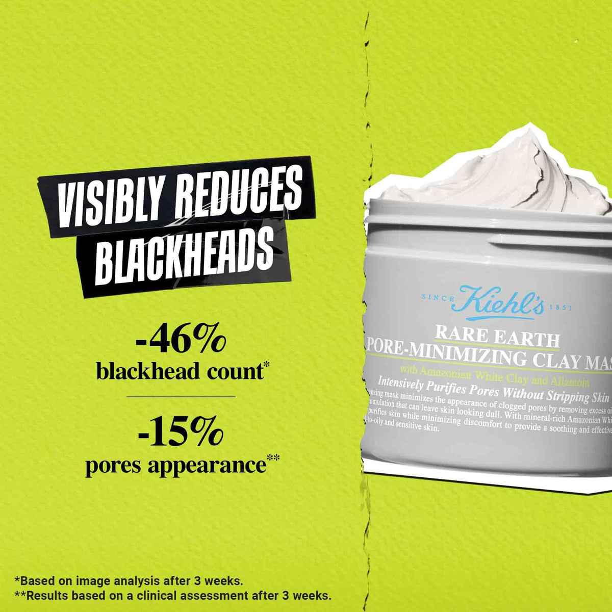 Kiehl's - Rare Earth Clay Face Mask - Minimizes Pores - Facial Mask