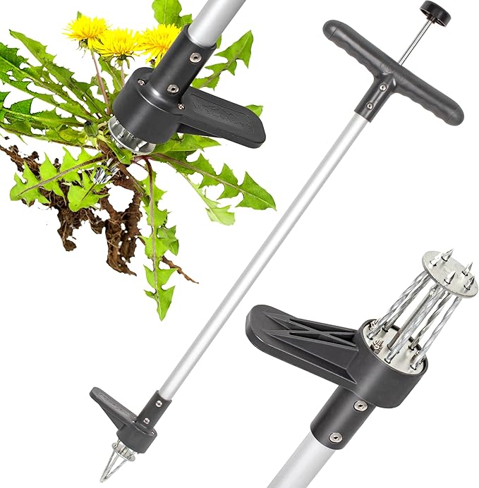 Walensee Upgraded Weed Puller, Stand Up Weeder Hand Tool, Long Handle Garden Weeding Tool with 5 Claws, Hound Weed Puller for Dandelion, Standup Weed Root Pulling Tool and Picker, Grabber (1 Pack)