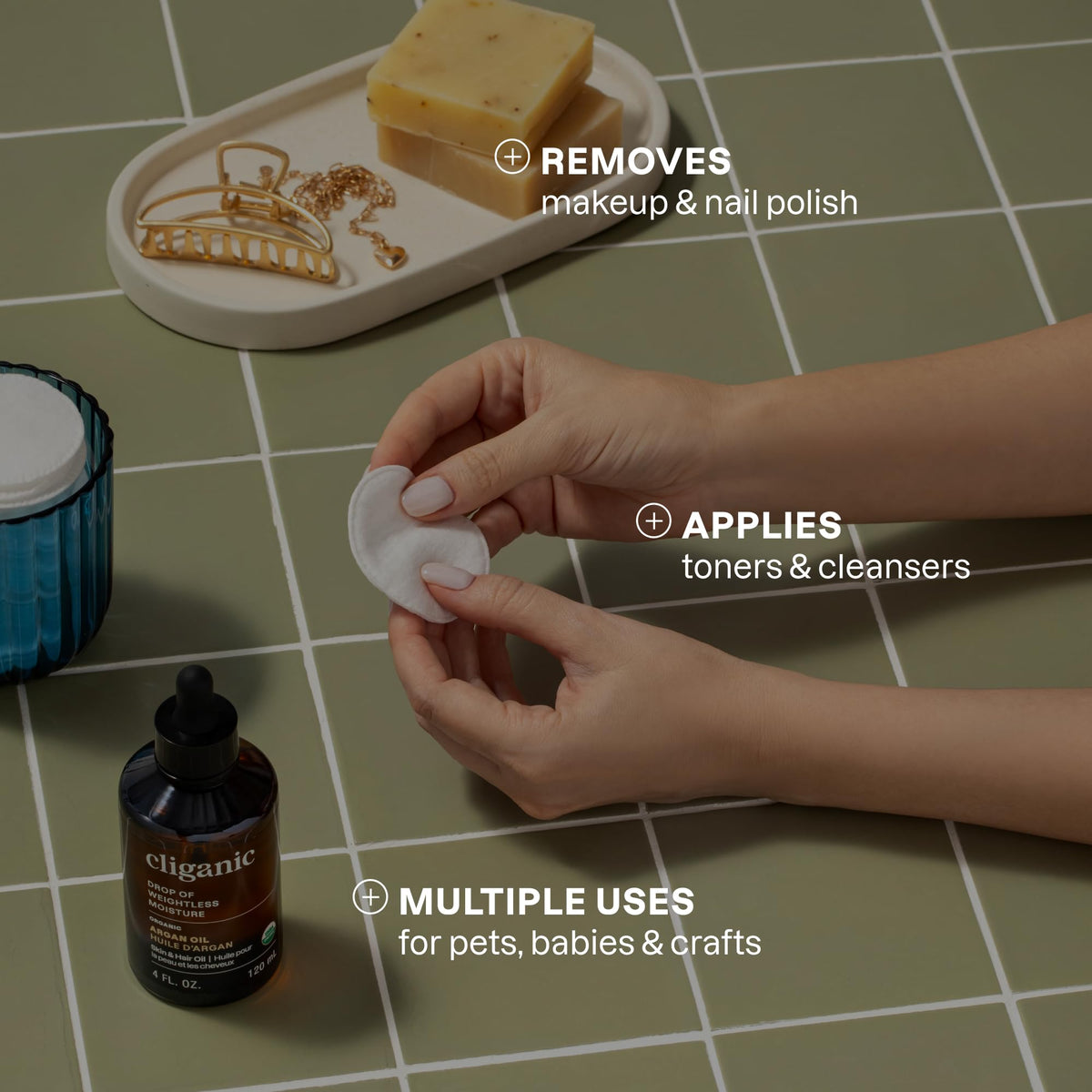 Cliganic Premium Cotton Rounds for Face, Makeup Remover Pads, 600 Count