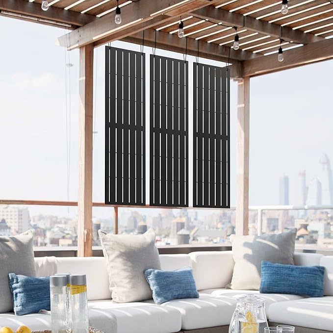 FENCY Metal Privacy Screen with Stand 72" H×44" W Outdoor Freestanding Privacy Panels, Outdoor Privacy Screen for Deck Patio Balcony(Black-Louvered)