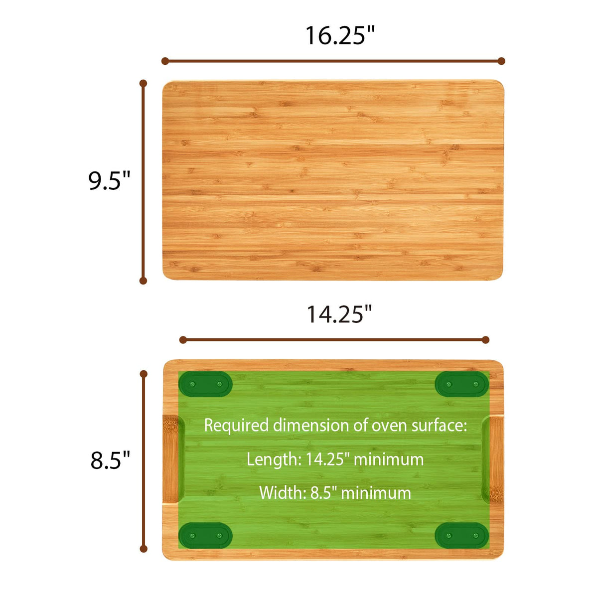 Cutting board Compatible with Breville BOV650XL/BOV670BSS Compact Smart Oven, Accessories for Countertop Toaster Oven, With Heat Resistant Silicone Feet, Creates Storage Space, Protects Cabinets