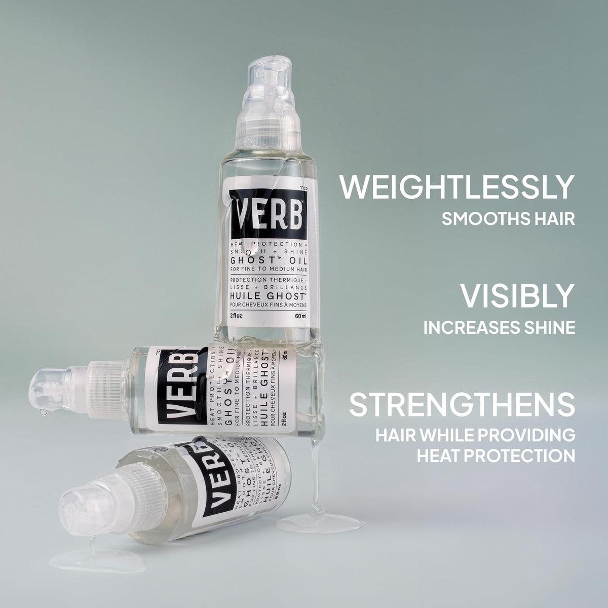 VERB Ghost Weightless Fine Hair Oil, 2 oz | For Styling + Heat Protection