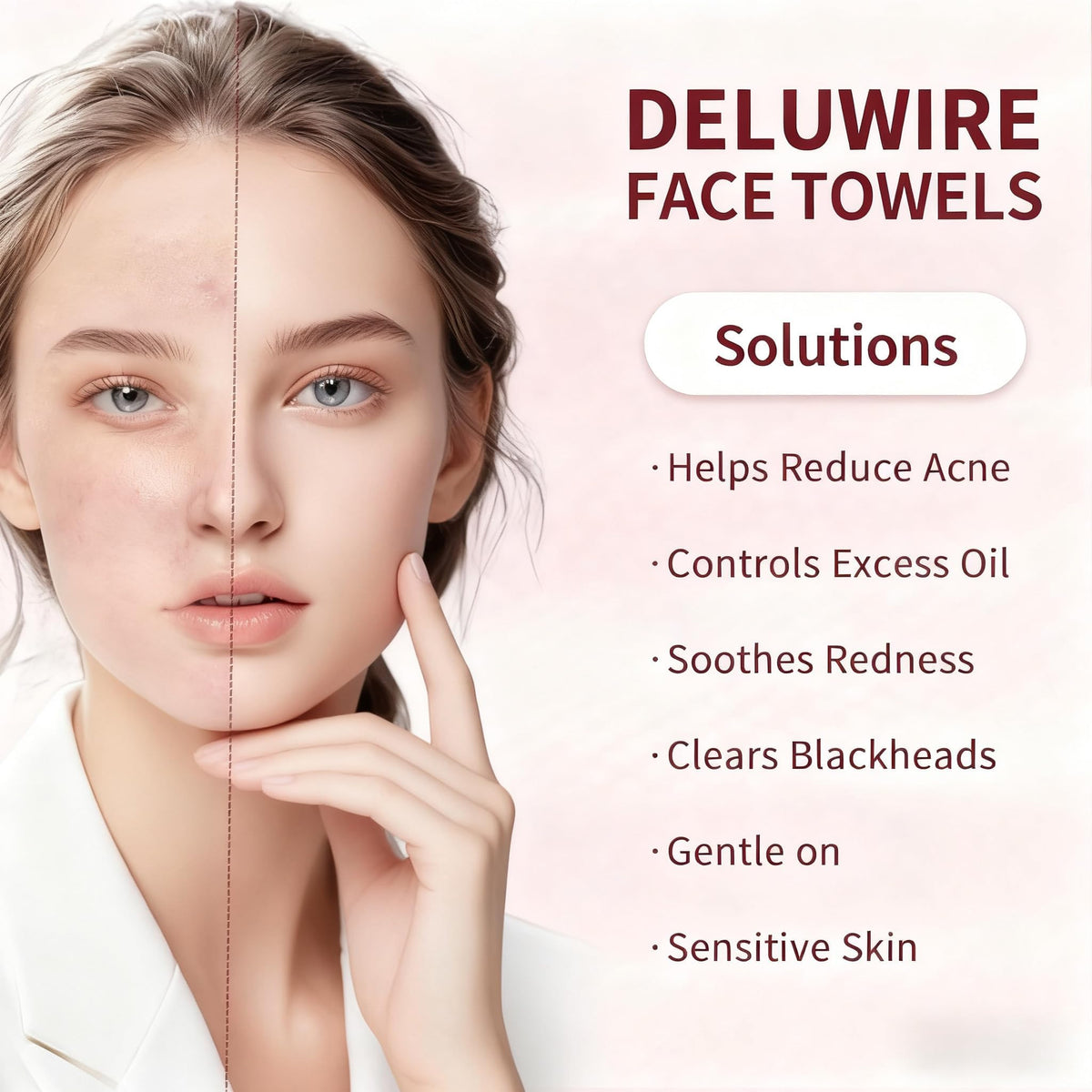 Disposable Face Towels for All Skin, 800 Count (Pack of 10)